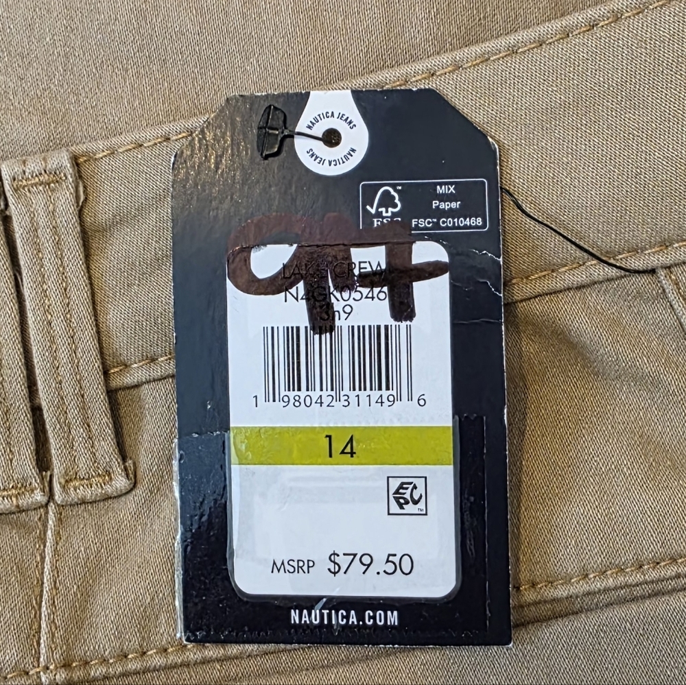 Nautica Tan Mid-Rise Demi Bootcut Sateen Pant Size 14 - Picture 7 of 9